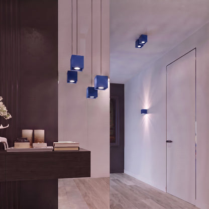 Applique Cube LED Bleu Outremer