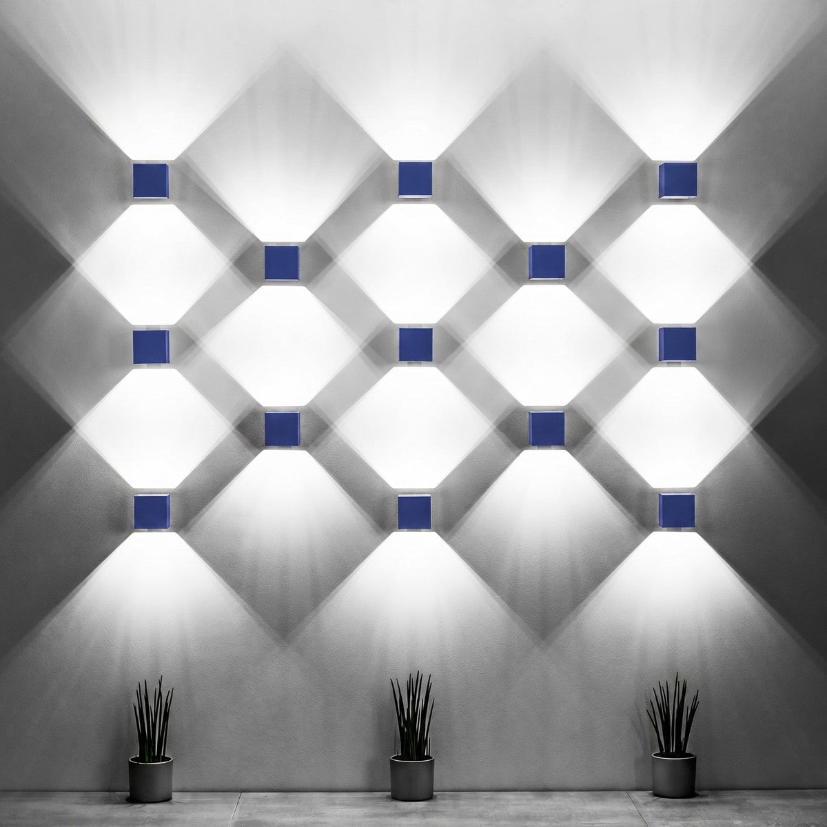 Applique Cube LED Bleu Outremer