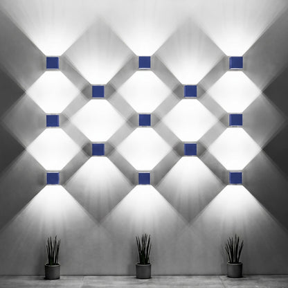 Applique Cube LED Bleu Outremer
