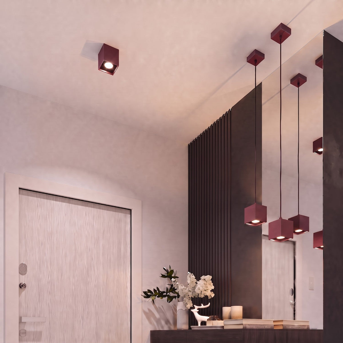 Applique Cube LED Bordeaux