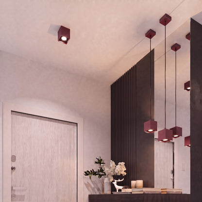 Applique Cube LED Bordeaux