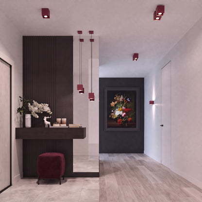 Applique Cube LED Bordeaux