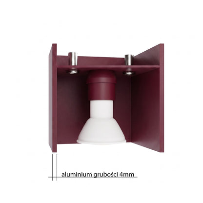 Applique Cube LED Bordeaux