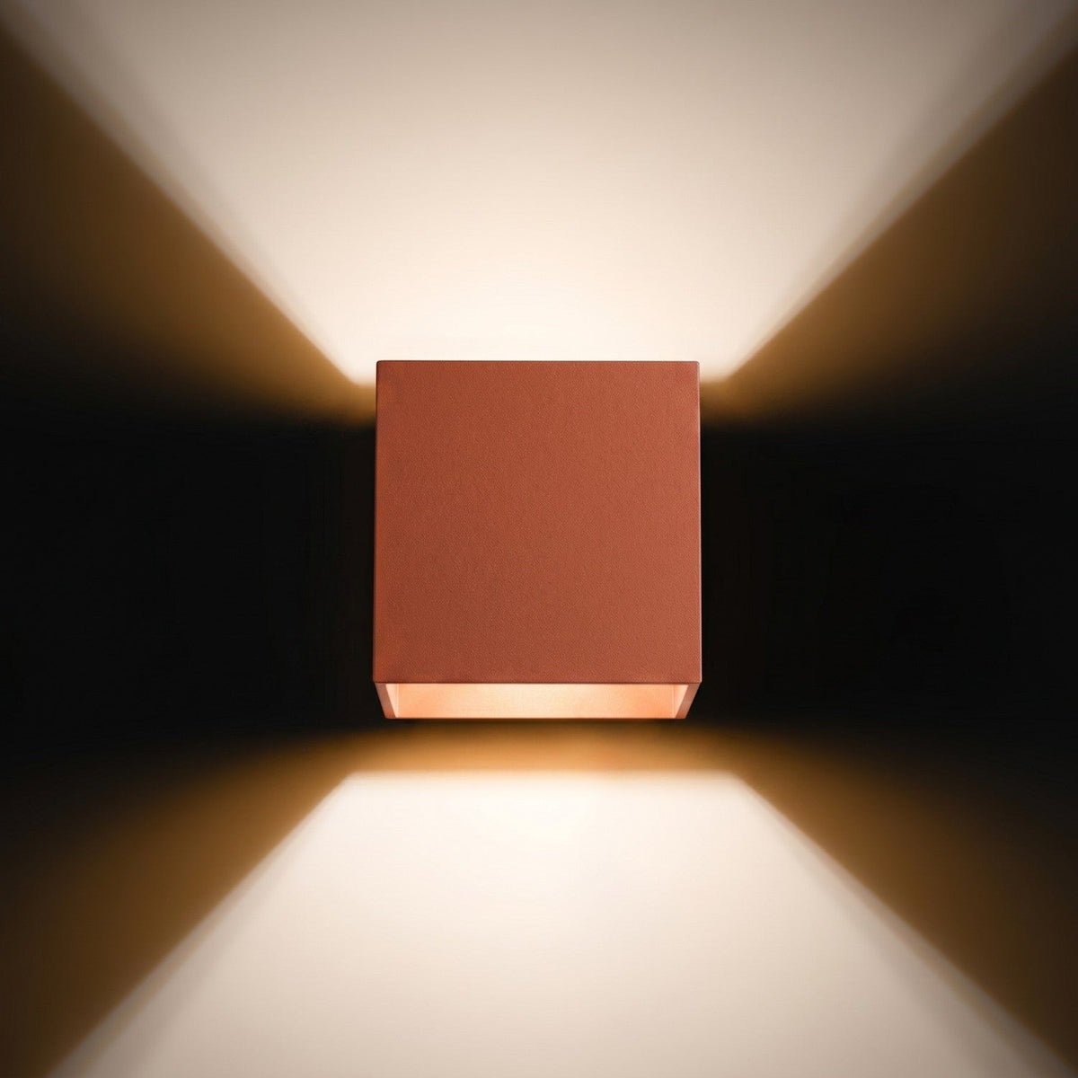 Applique Cube LED Ocre Rouge