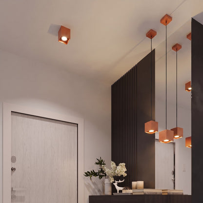 Applique Cube LED Ocre Rouge