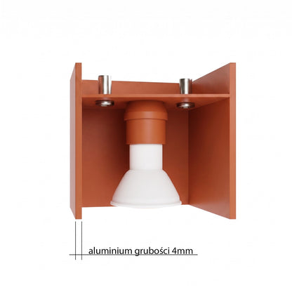Applique Cube LED Ocre Rouge
