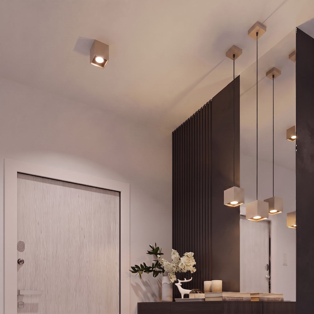 Applique Cube LED Taupe