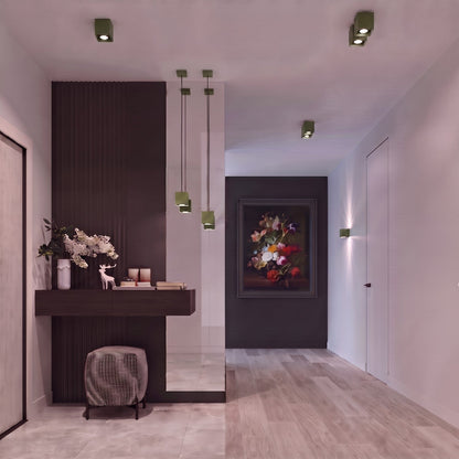 Applique Cube LED Vert Olive