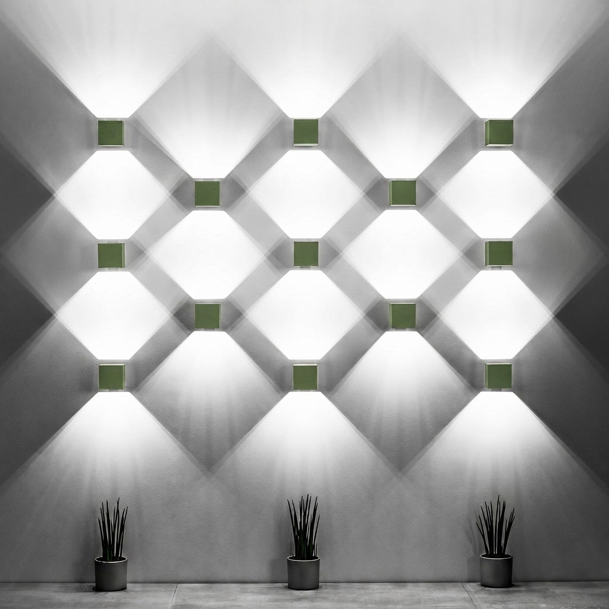 Applique Cube LED Vert Olive