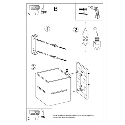Applique Cube Ouvert Noire