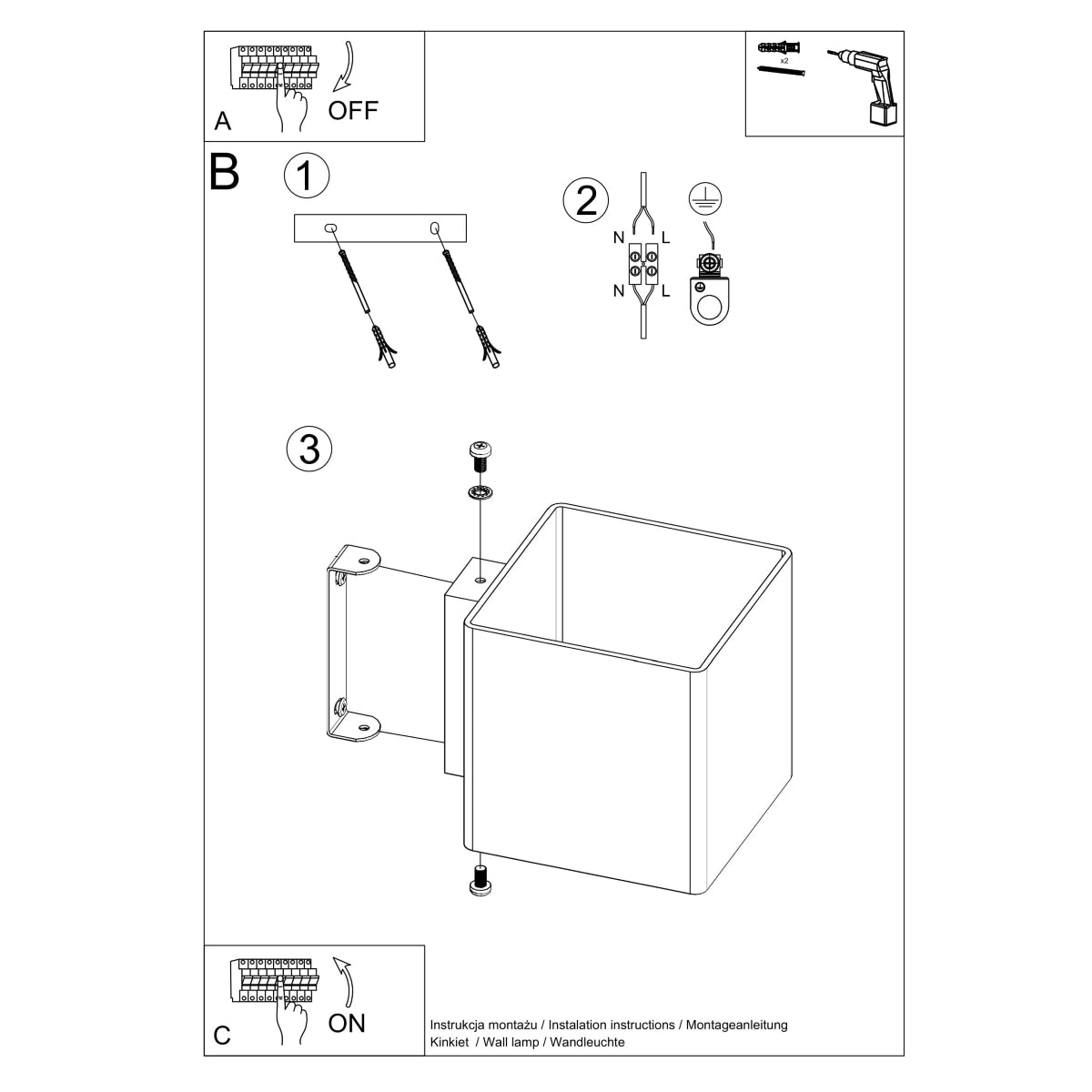 Applique Cube Verre