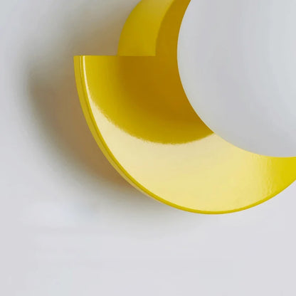 Applique LED Demi-Cercle Métal et Globe Opalin