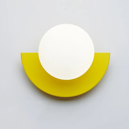Applique LED Demi-Cercle Métal et Globe Opalin