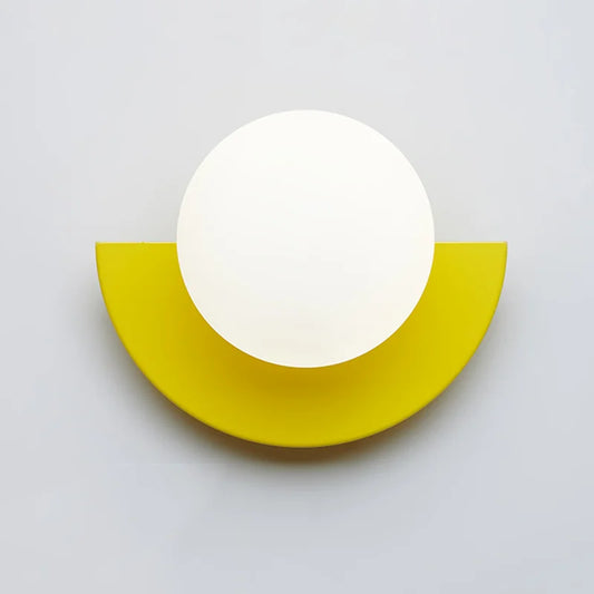 Applique LED Demi-Cercle Métal et Globe Opalin