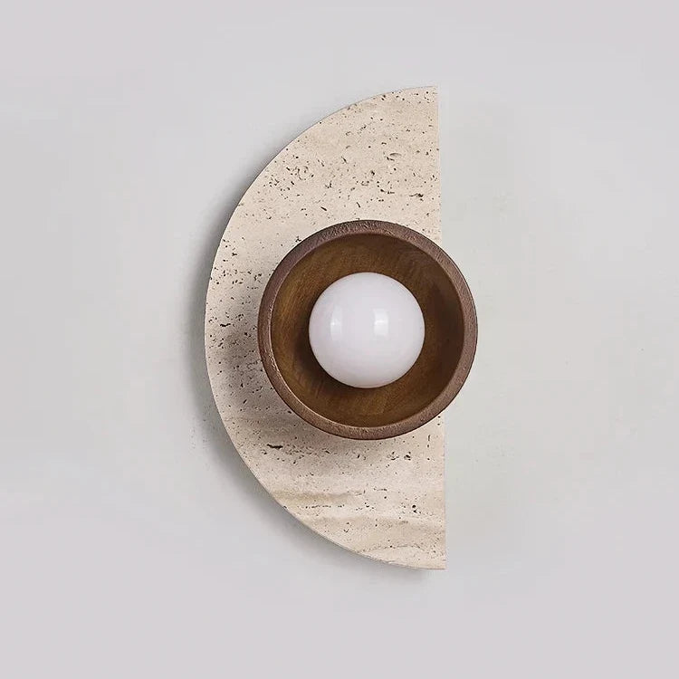 Applique Demi-Cercle Pierre & Bois