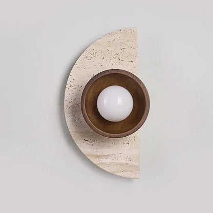 Applique Demi-Cercle Pierre & Bois