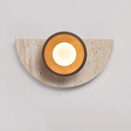 Applique Demi-Cercle Pierre & Bois
