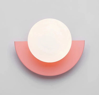 Applique LED Demi-Cercle Métal et Globe Opalin