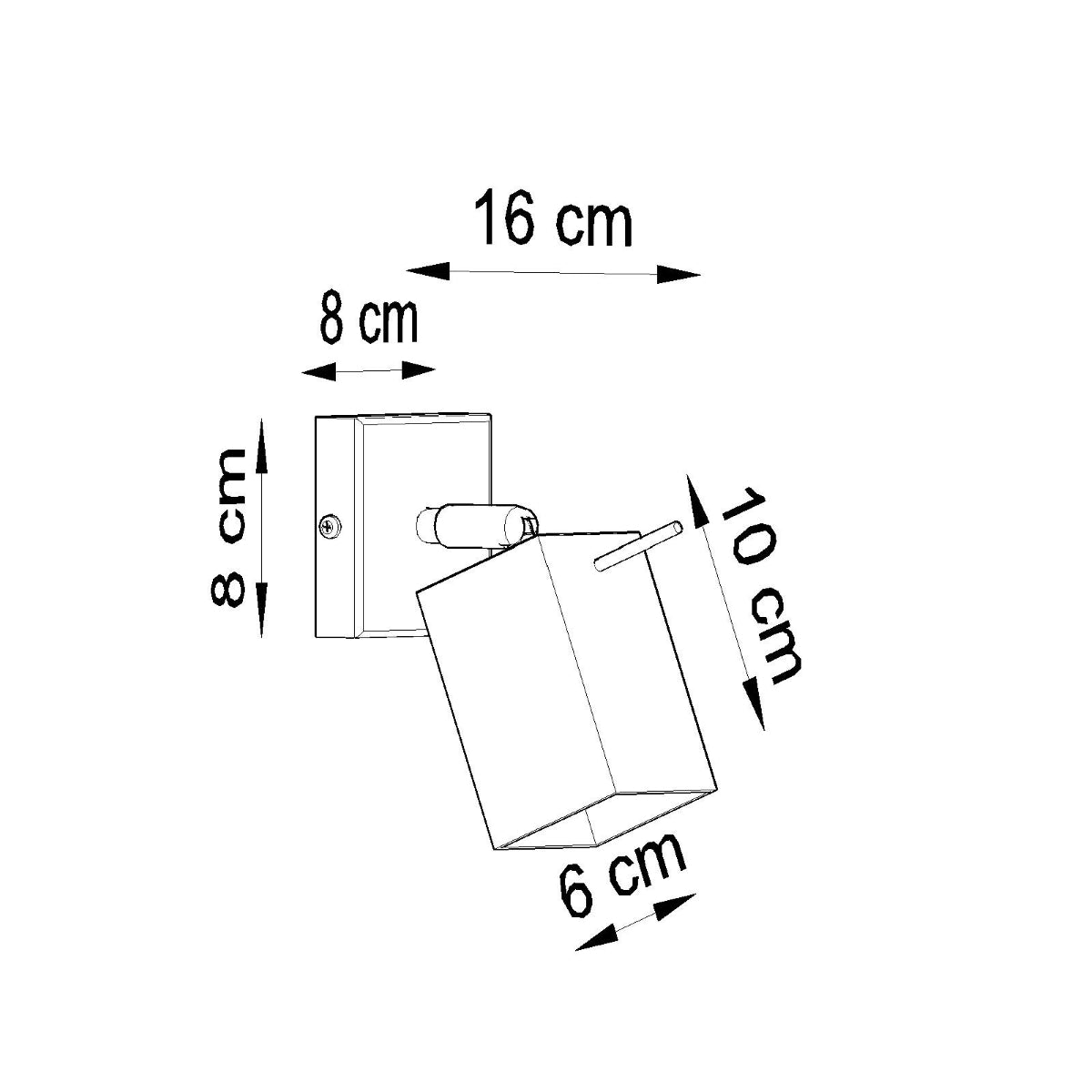 Applique Directionnelle Carrée LED Noire