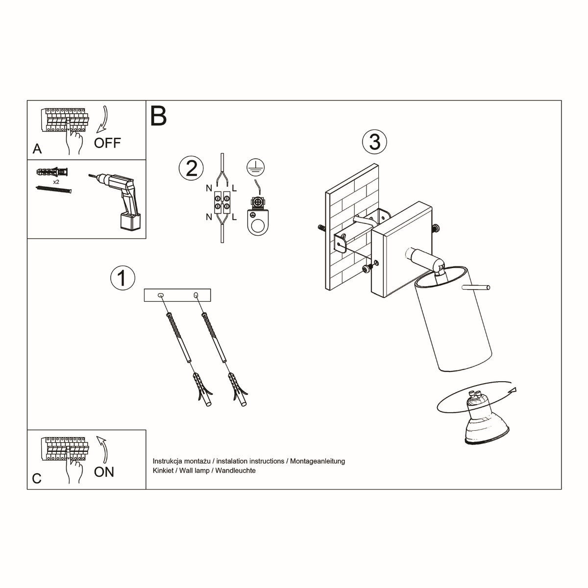 Applique Directionnelle Spot Orientable Grise