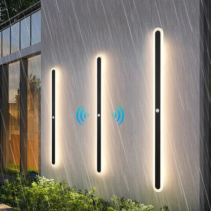Applique Extérieure LED Linéaire à Détecteur Alu