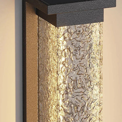 Applique Ext. LED Noire Effet Vague d'Eau IP65