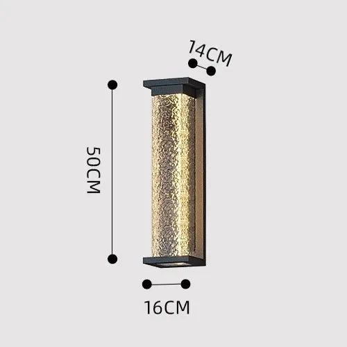 Applique Ext. LED Noire Effet Vague d'Eau IP65