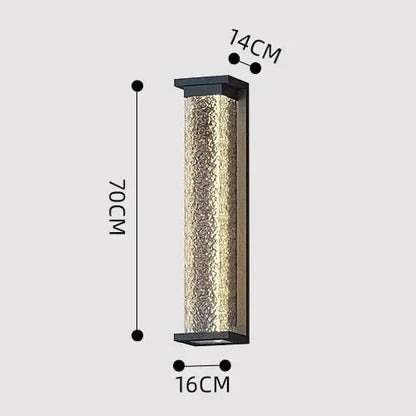Applique Ext. LED Noire Effet Vague d'Eau IP65