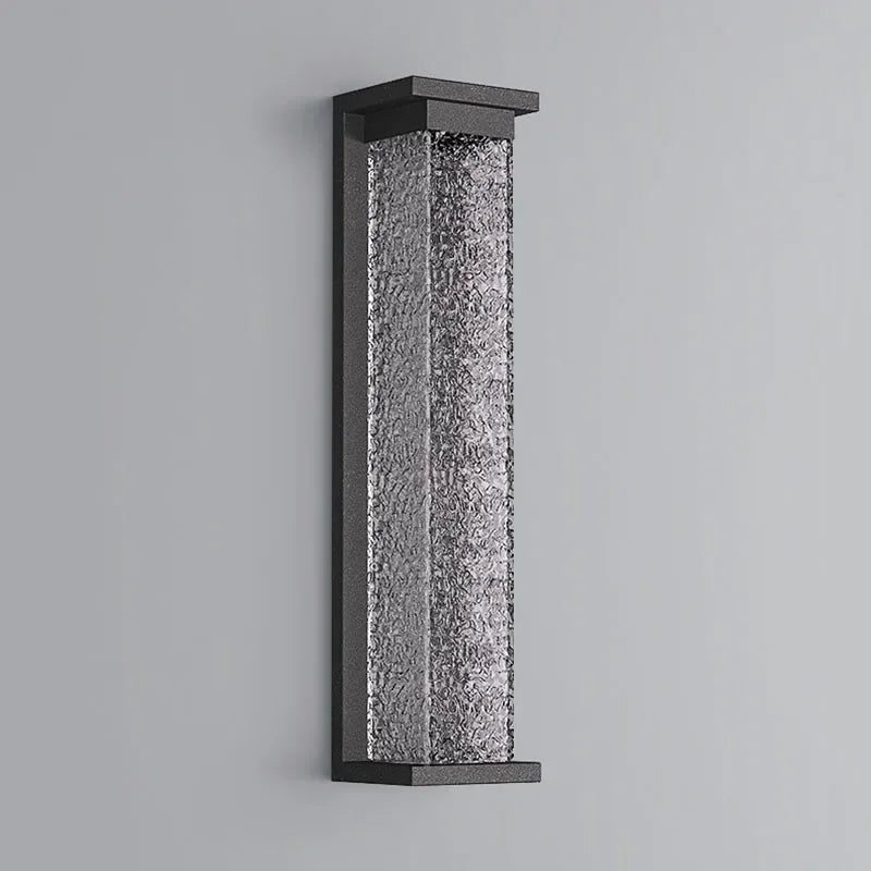 Applique Ext. LED Noire Effet Vague d'Eau IP65