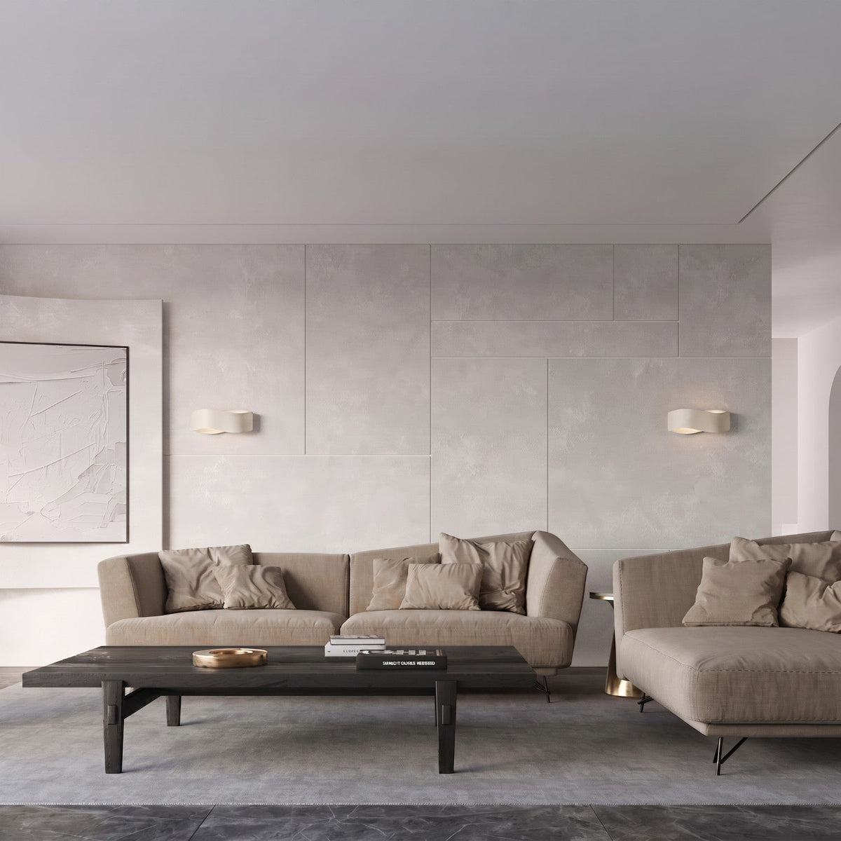 Applique Flux 30 Vague Acier Beige