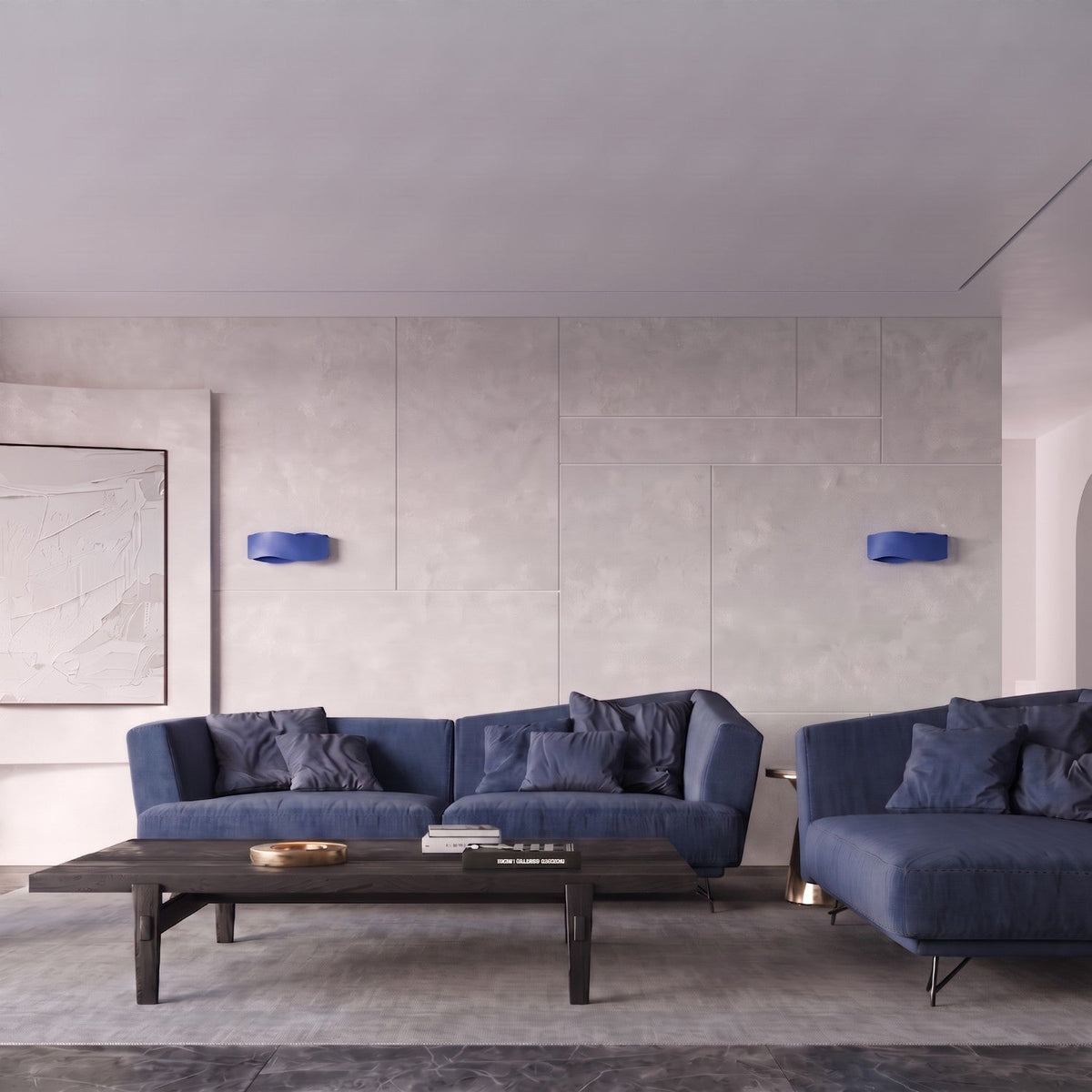 Applique Flux 30 Vague Acier Bleu Outremer