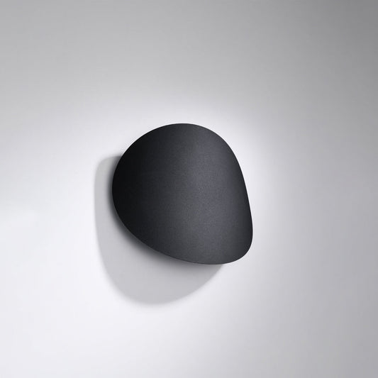 Applique Ombre Douce Galet Métal Noir Mat