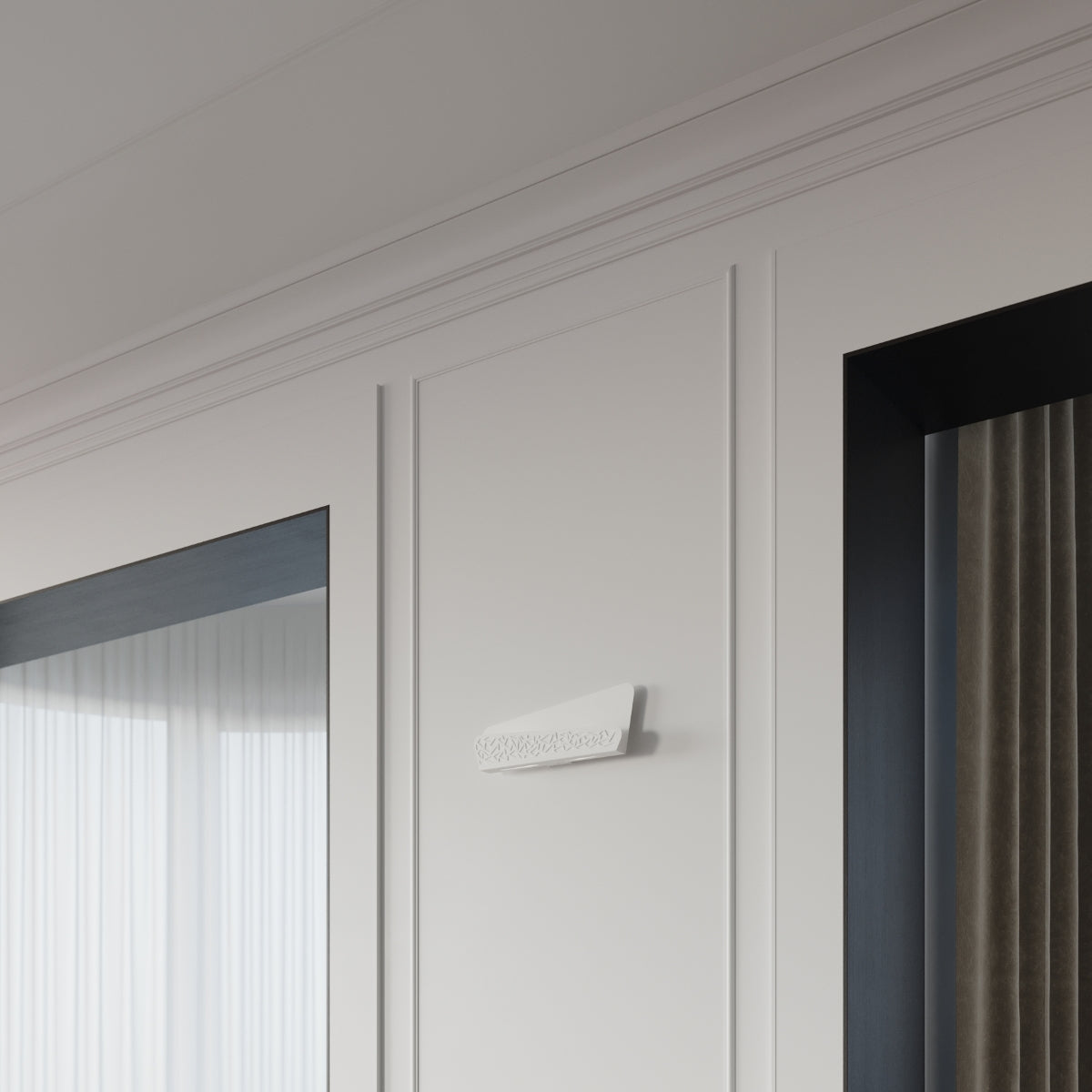 Applique Géométrique Ajourée Métal Blanc
