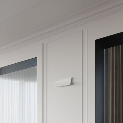 Applique Géométrique Ajourée Métal Blanc