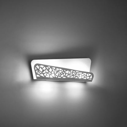 Applique Géométrique Ajourée Métal Blanc