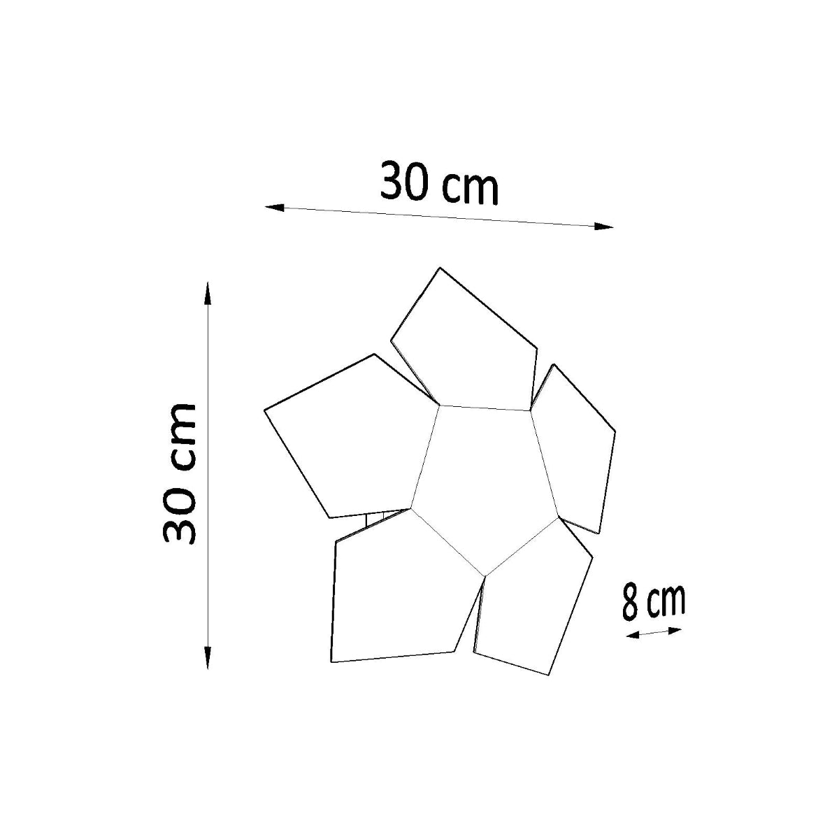 Applique Géométrique Pentagone Noire