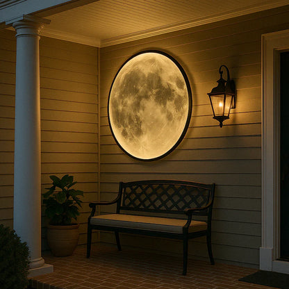 Applique Lune LED Ronde Effet Relief Lunaire