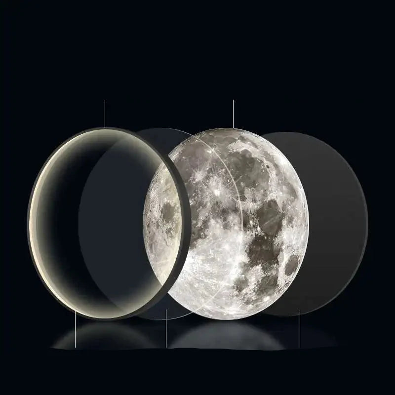 Applique Lune LED Ronde Effet Relief Lunaire