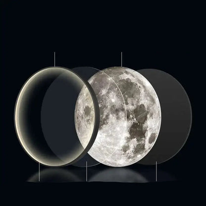 Applique Lune LED Ronde Effet Relief Lunaire