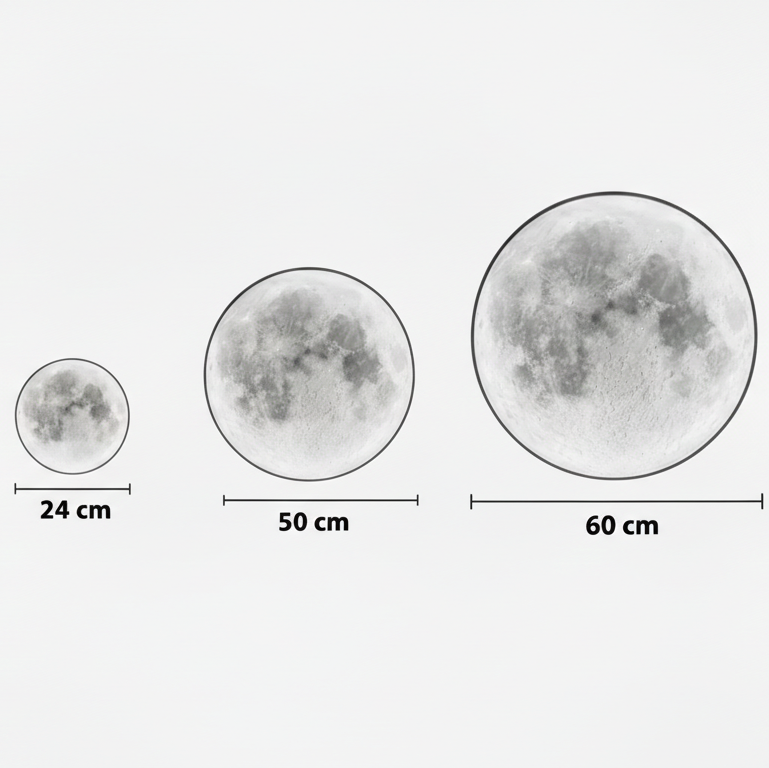 Applique Lune LED Ronde Effet Relief Lunaire