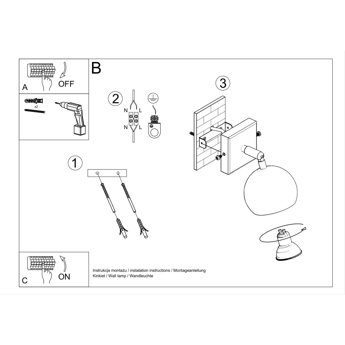 Applique Oculaire Spot Orientable Blanche
