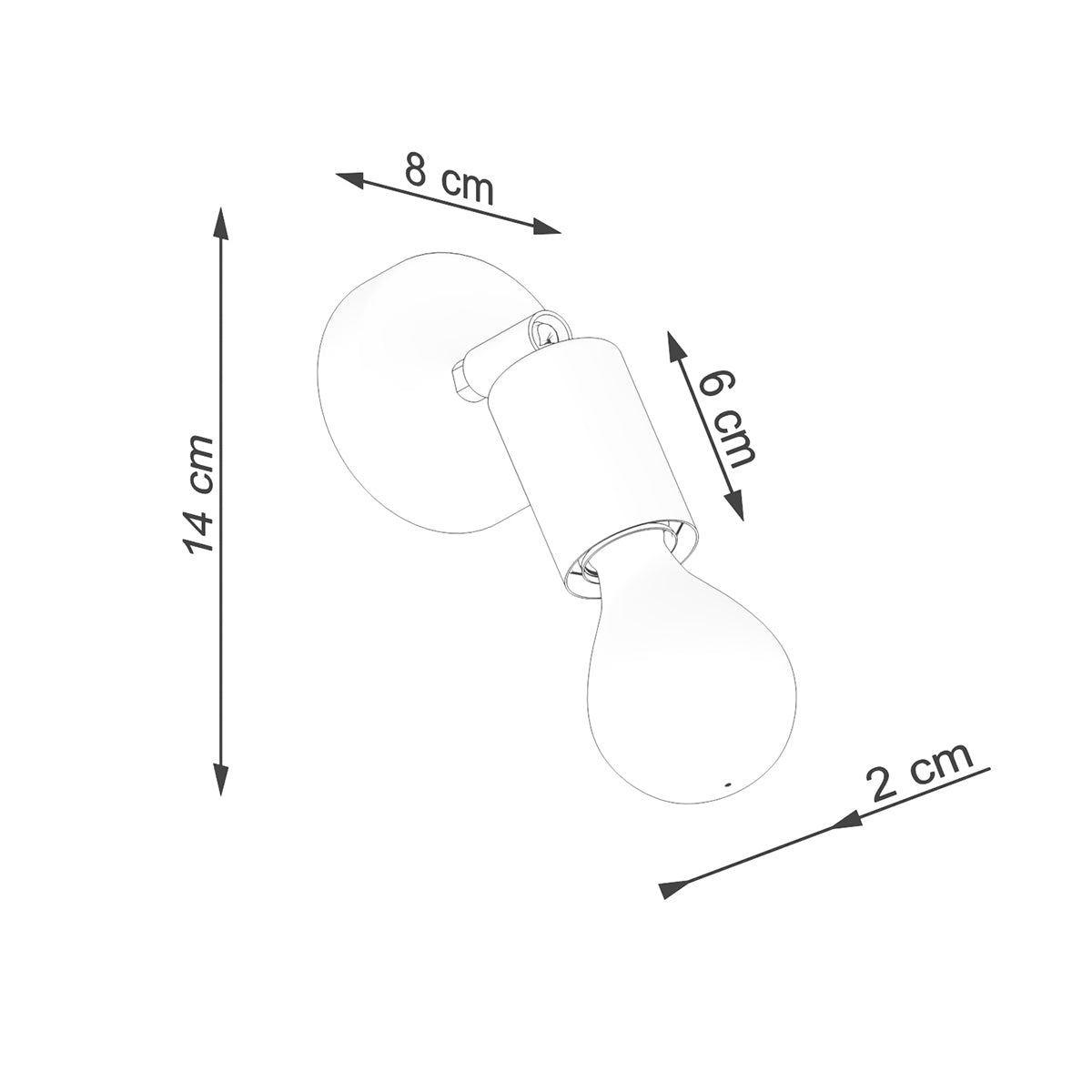 Applique Orientable Spot Minimaliste Acier Noir