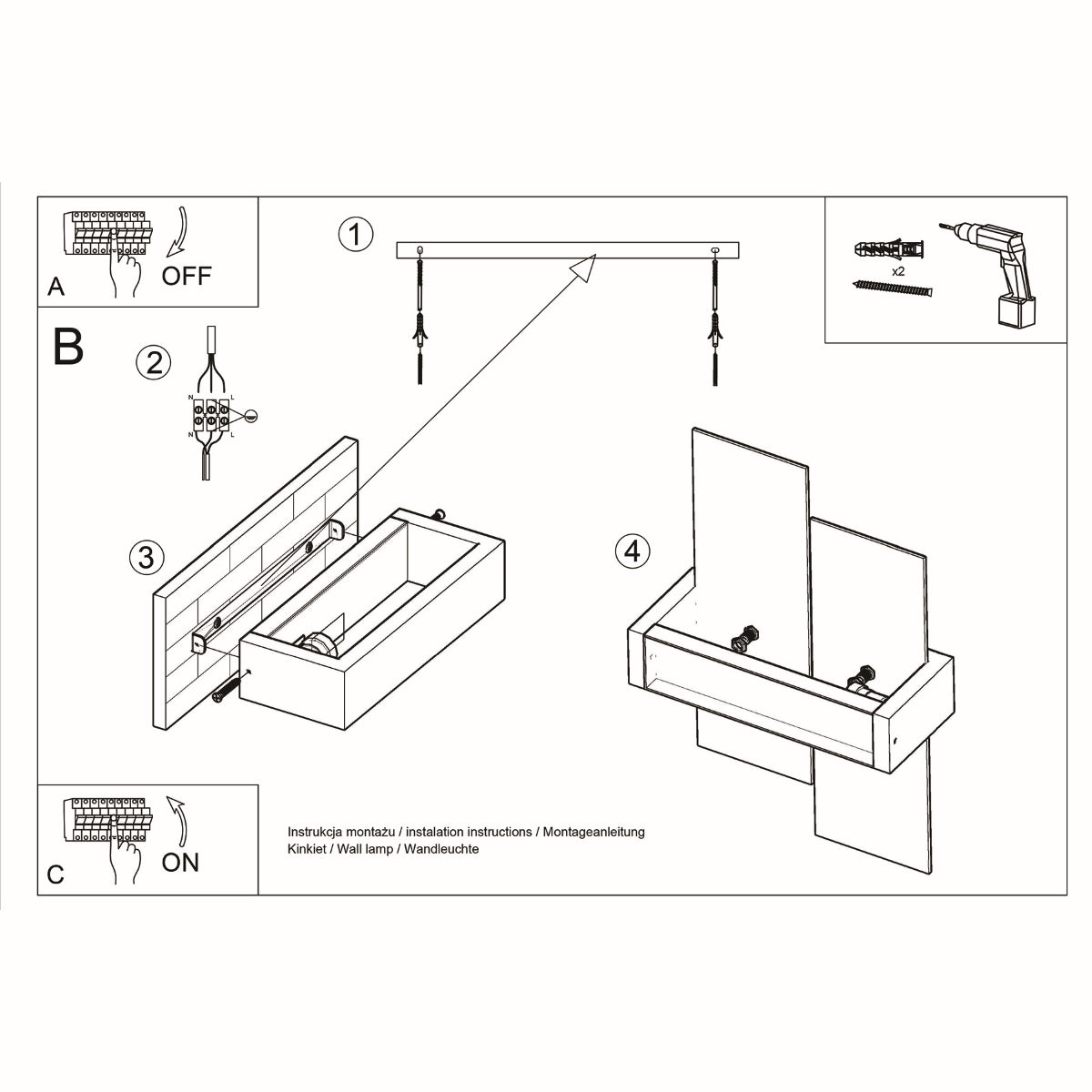 Applique Panneaux Horizontal Noire