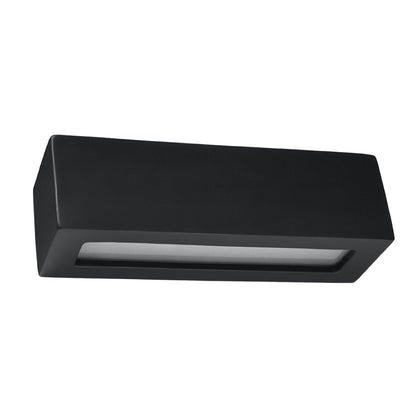 Applique rectangle céramique noire E27 haut / bas