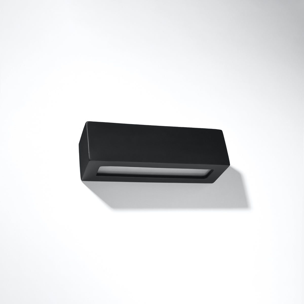 Applique rectangle céramique noire E27 haut / bas
