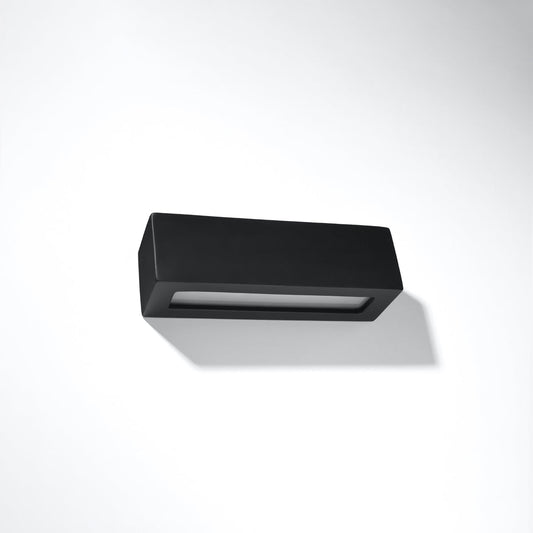 Applique rectangle céramique noire E27 haut / bas