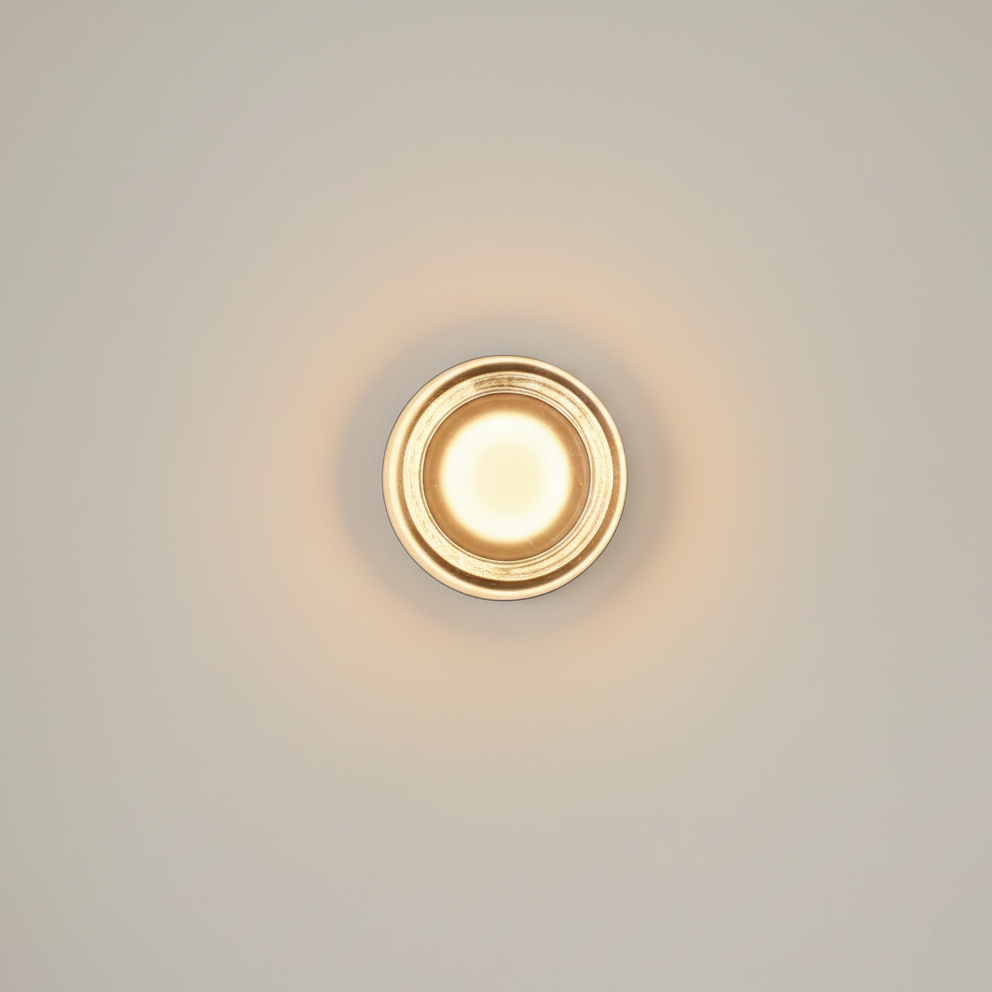 Applique ronde LED en acrylique fumé vintage