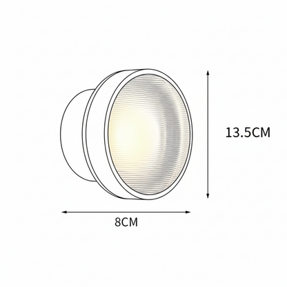 Applique Ronde en Acrylique Rainuré Noire LED