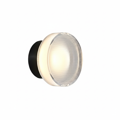 Applique Ronde en Acrylique Rainuré Noire LED