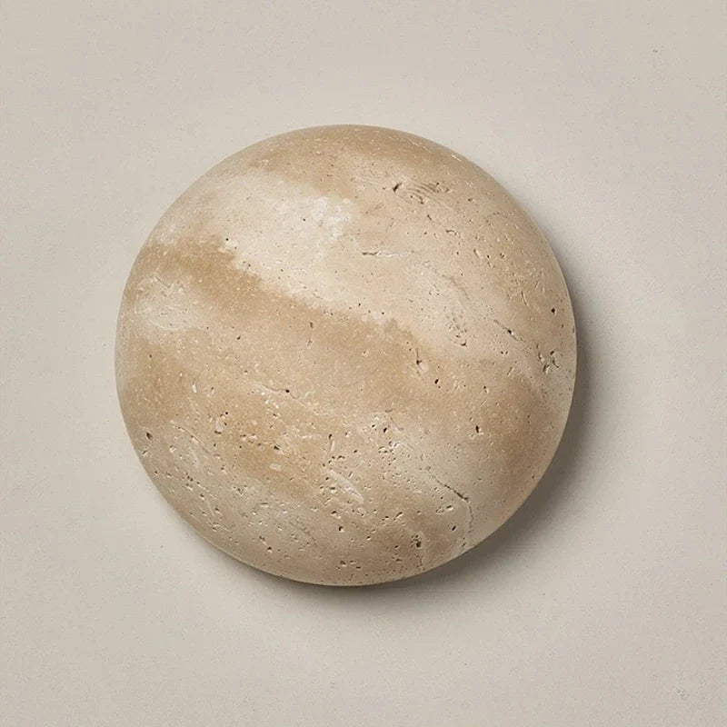 Applique Ronde Travertin Effet Lune